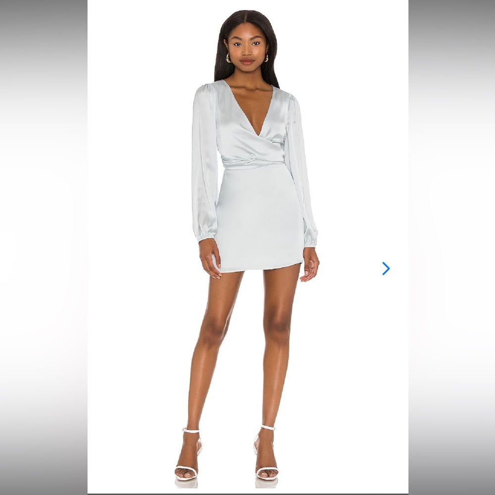 REVOLVE Lovers & Friends Desi Mini Dress in Faded Blue